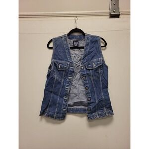 GAP Denim Vest Womens Medium Blue Cotton Jean Sleeveless Jacket Top